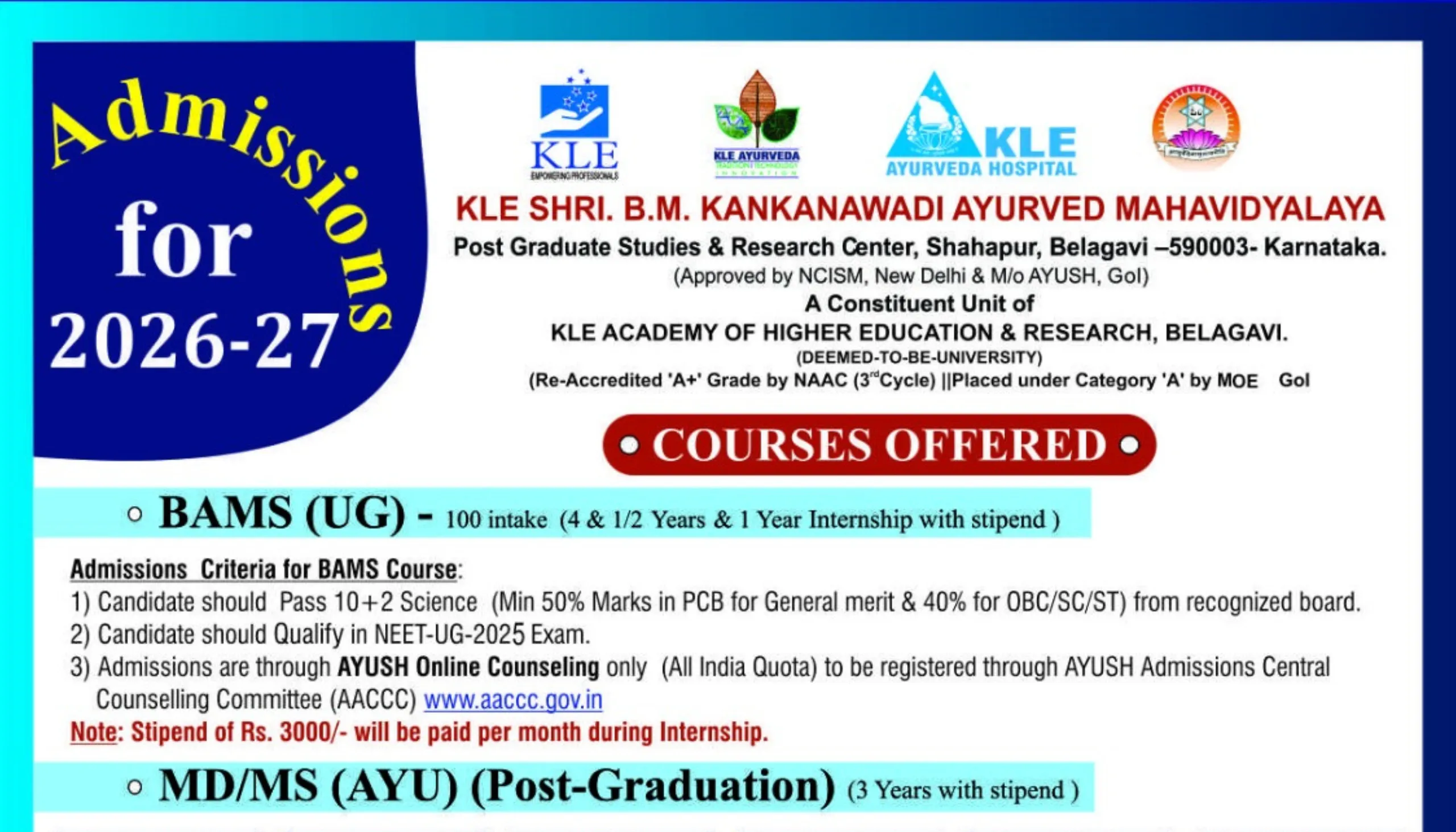 Admission For 2026-27